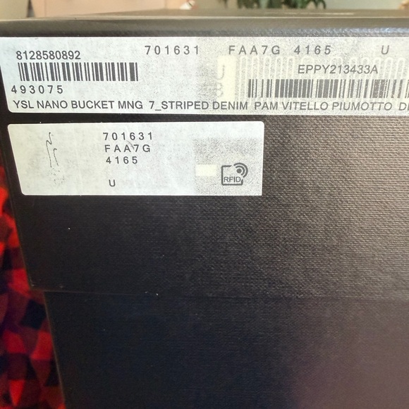 Saint Laurent Nano bucket bag in striped blue - Picture 3 of 11